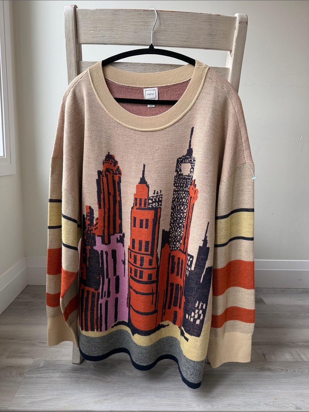 Anthropologie Maeve City Life Skyline Long-sleeve Pullover